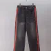 Gucci Web Stripe Vintage Washed Straight‑Leg Denim Jeans, Black #A67846