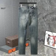 2025 LV Men's Denim Jeans  Distressed Design with Signature Monogram Pocket for Fashion   Forward Gents #B54848
