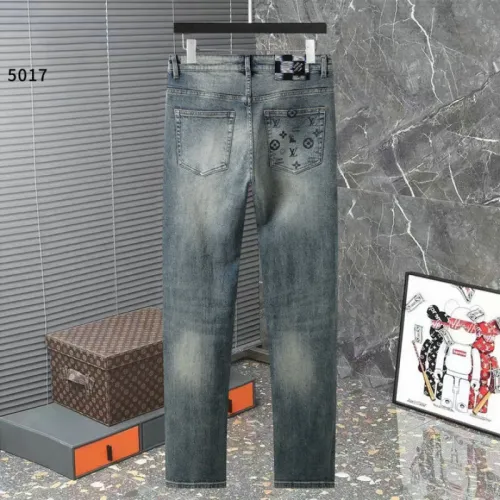 2025 LV Men's Denim Jeans  Distressed Design with Signature Monogram Pocket for Fashion   Forward Gents #B54848
