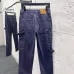 Louis Vuitton Dark Indigo Straight‑Fit Cotton Cargo Denim Pants #A67657
