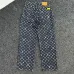Louis Vuitton FW26 All Over Logo Zip Straight Workwear Denim Jeans #A69605