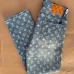 Louis Vuitton SS26 All Over Monogram Print YKK Zip Denim Long Pants #A69608