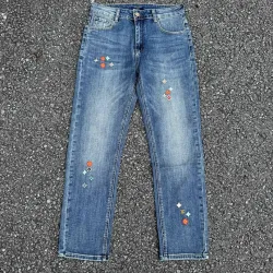 Louis Vuitton SS26 Fall Pocket Art Print Logo YKK Zipper Jeans #A67678