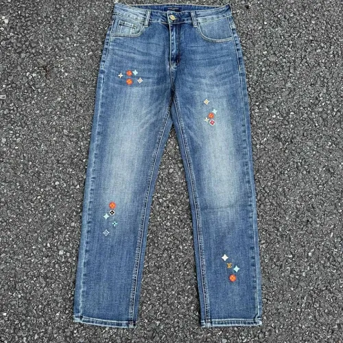 Louis Vuitton SS26 Fall Pocket Art Print Logo YKK Zipper Jeans #A67678