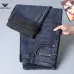 Armani Men’s Washed Blue Denim Jeans Classic Logo Embroidery Straight‑Leg Pants #A67622