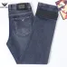 Armani Men’s Washed Blue Denim Jeans Classic Logo Embroidery Straight‑Leg Pants #A67622