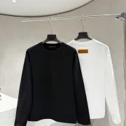 Louis Vuitton 320G Heavy‑Cotton Long‑Sleeve T‑Shirt 3D Embossed Logo Men Top, Black, White #A68172