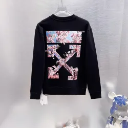Off-White Cherry Blossom Arrow Sweatshirt Men Floral Graphic Crew Neck Streetwear Pullover #A67433