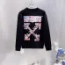 Off-White Cherry Blossom Arrow Sweatshirt Men Floral Graphic Crew Neck Streetwear Pullover #A67433
