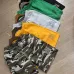 Amiri Logo Cargo Shorts, Green, Yellow, Black, Camo, Gray #A68226