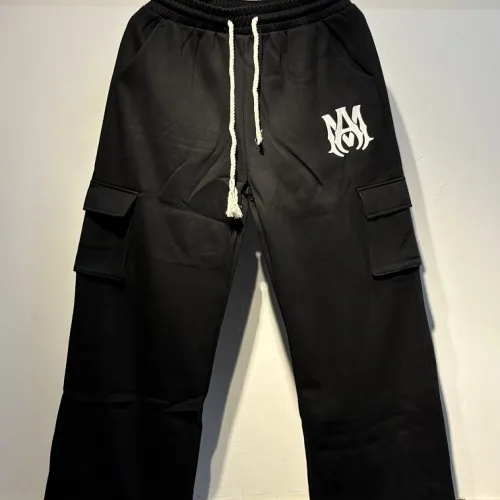 Amiri Logo Cargo Sweat Pants, Gray, Black, Camo #A68227