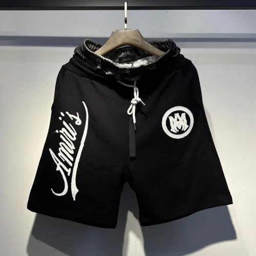 Amiri Script Letter Sweat Shorts Men Camo Lining Elastic Waist Streetwear Casual Shorts #A67430
