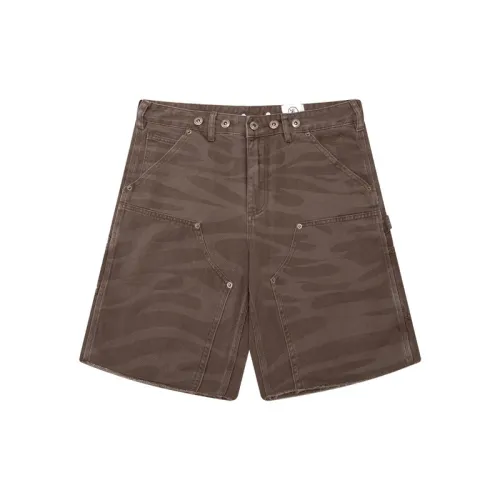 Hellstar Brown Camo Denim Shorts Rugged Utility Meets Street Edge #B54172
