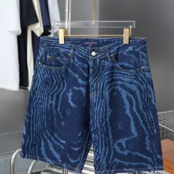 Louis Vuitton Pants for Louis Vuitton Short Pants for men Rippled denim shorts #B52922