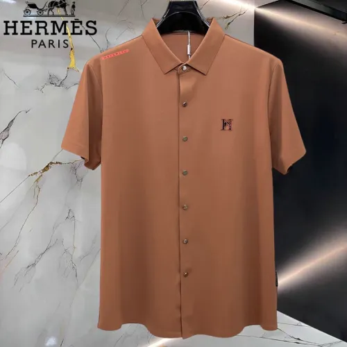 HERMES shirts for HERMES Short sleeved shirts for men #B65071