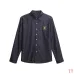 LV Slight‑Stretch Denim Long Sleeve Button‑Up Shirt #A67686