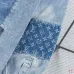 Louis Vuitton Monogram Patchwork Washed Denim Long Sleeve Shirt #A67669