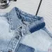 Louis Vuitton Monogram Patchwork Washed Denim Long Sleeve Shirt #A67669