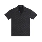 Louis Vuitton Short sleeve shirts for men Black/White #B49928