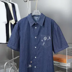 Louis Vuitton short sleeved shirts for men denim shirt #B52913