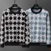 AMIRI Men Geometric Floral Jacquard Crew Neck Sweater | Black‑White & Grey‑White #A68153