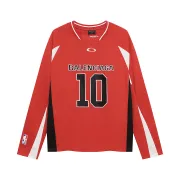 Balenciaga NBA Long Sleeve Jersey 10 Number Logo Print Red White Black #A68797