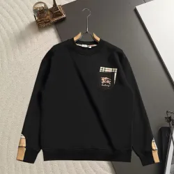 Burberry Knight Logo Embroidery Check Pocket Crew Neck Sweatshirt Unisex Pullover #A67448