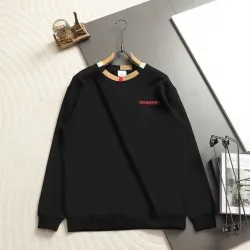Burberry Check Collar Logo Crew‑Neck Sweatshirt, White, Black #A68252
