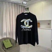 Chanel Graffiti Double C Logo Crew Neck Sweatshirt Unisex Long Sleeve Pullover #A67440