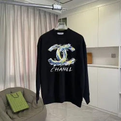 Chanel Graffiti Double C Logo Crew Neck Sweatshirt Unisex Long Sleeve Pullover #A67440