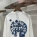 Chrome Hearts Blue Floral Horseshoe Long‑Sleeve Tee, White‑Blue, Black‑Blue #A68244