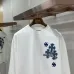 Chrome Hearts Blue Floral Horseshoe Long‑Sleeve Tee, White‑Blue, Black‑Blue #A68244