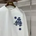 Chrome Hearts Blue Floral Horseshoe Long‑Sleeve Tee, White‑Blue, Black‑Blue #A68244