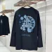 Chrome Hearts Blue Floral Horseshoe Long‑Sleeve Tee, White‑Blue, Black‑Blue #A68244