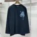 Chrome Hearts Blue Floral Horseshoe Long‑Sleeve Tee, White‑Blue, Black‑Blue #A68244