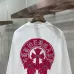 Chrome Hearts Colored Horseshoe Cross Long‑Sleeve Tee, White‑Red, Black‑Gold #A68243