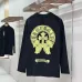 Chrome Hearts Colored Horseshoe Cross Long‑Sleeve Tee, White‑Red, Black‑Gold #A68243