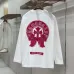 Chrome Hearts Colored Horseshoe Cross Long‑Sleeve Tee, White‑Red, Black‑Gold #A68243