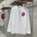 Chrome Hearts Colored Horseshoe Cross Long‑Sleeve Tee, White‑Red, Black‑Gold #A68243