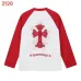 Chrome Hearts Cross Patch Raglan Long‑Sleeve Tee, Red‑White, Black‑White #A68240
