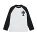 Chrome Hearts Cross Patch Raglan Long‑Sleeve Tee, Red‑White, Black‑White #A68240
