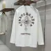Chrome Hearts Cross & Scroll Graphic Long‑Sleeve Tee, White, Beige, Black #A68242