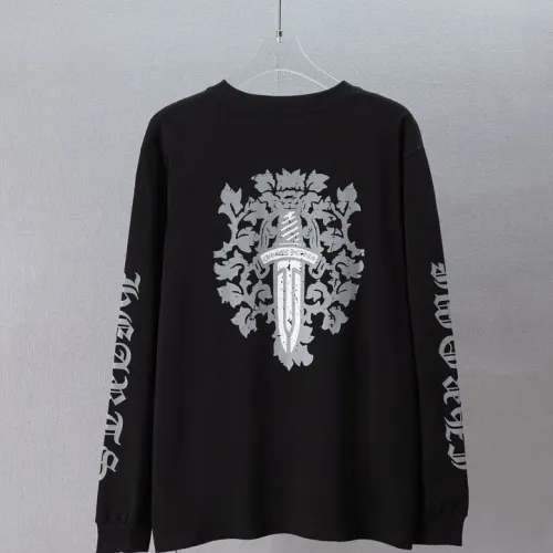 Chrome Hearts Dagger Floral Pocket Long Sleeve Tee, Black White #A68045