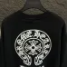 Chrome Hearts Horseshoe Logo Embroidered Crewneck Sweatshirt, Black, White #A68221