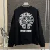 Chrome Hearts Horseshoe Logo Embroidered Crewneck Sweatshirt, Black, White #A68221