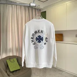 Chrome Hearts Multi‑Color Cross Logo Crewneck Sweatshirt, Black White #A68042