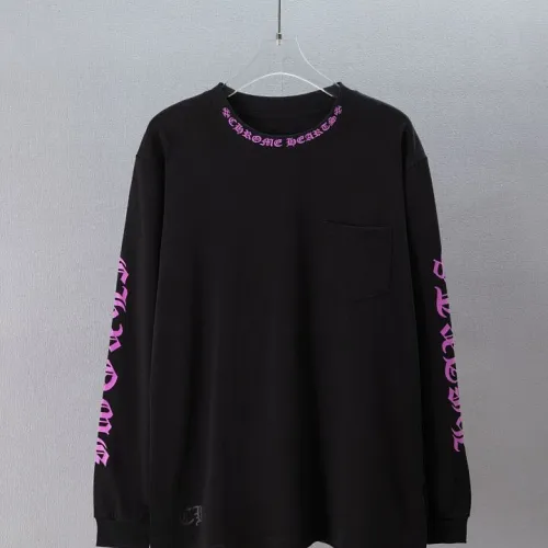 Chrome Hearts Purple Neck Script Long Sleeve Tee, Black White #A68044