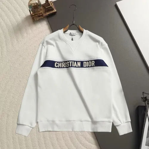 Christian Dior Logo Tape V‑Neck Long Sleeve Sweatshirt 2‑Tone Colors #A67608