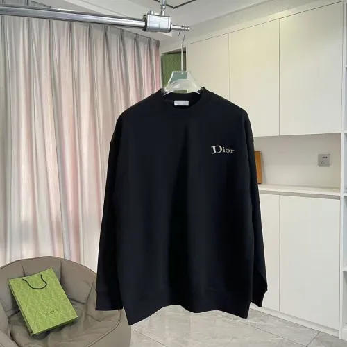 Dior Classic Letter Logo Crew Neck Pullover Sweatshirt For Men Black White 2‑Tone #A67590