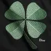 Dior Four‑Leaf Clover Embroidered Crewneck Sweatshirt, Black White #A68060